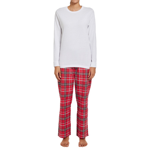 SUPASOFT APPAREL LFPSETW | Women's Long Sleeve Top and Flannel Pants Set