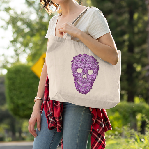 Image of model holding Awkward Styles' Customized Jumbo Tote Bag