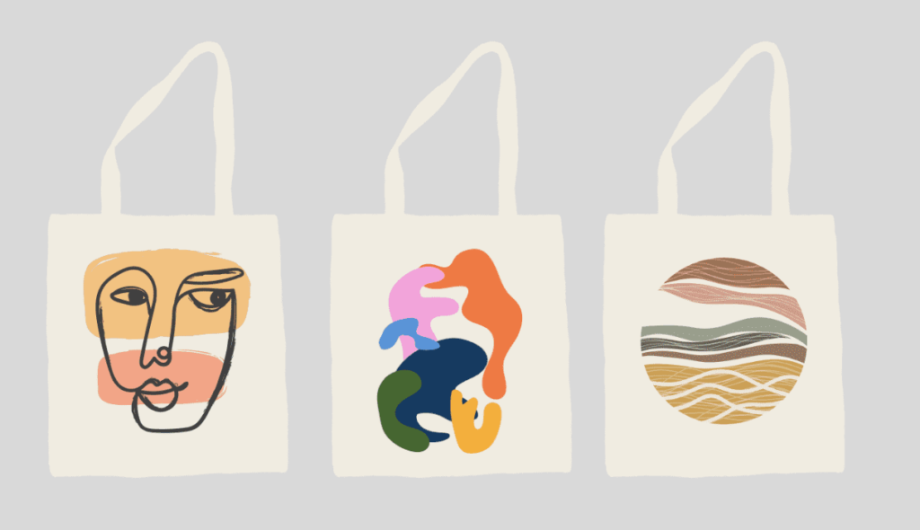 tote bag designs with abstract art