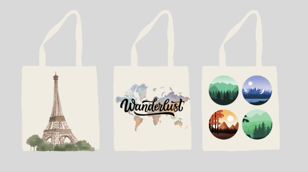 travel-inspired tote bag designs