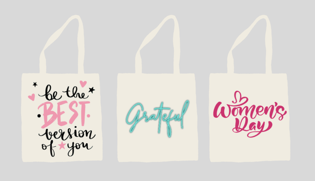 tote bags with personalized message design