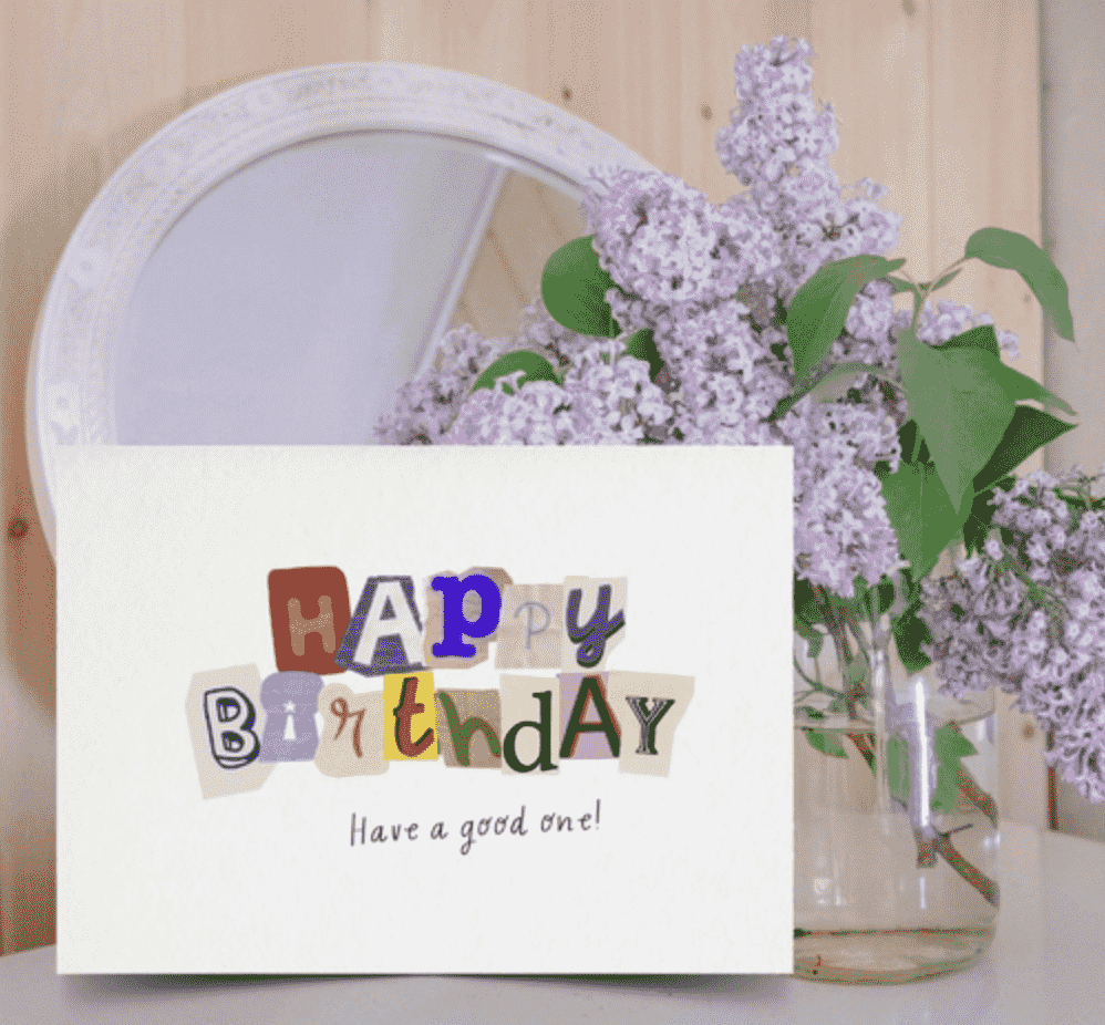 Horizontal Flat Greeting Cards with Envelope With a Happy Birthday Sample Design