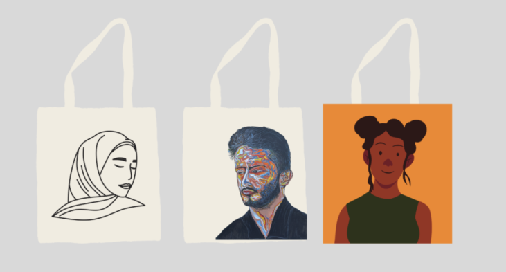 Custom Portraits Totebags