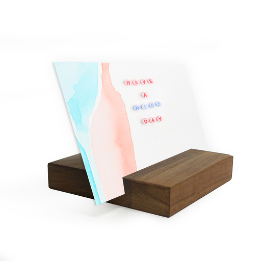 Generic Brand - Horizontal Wooden Photo Card Base Walnut - STND-SQUAREH