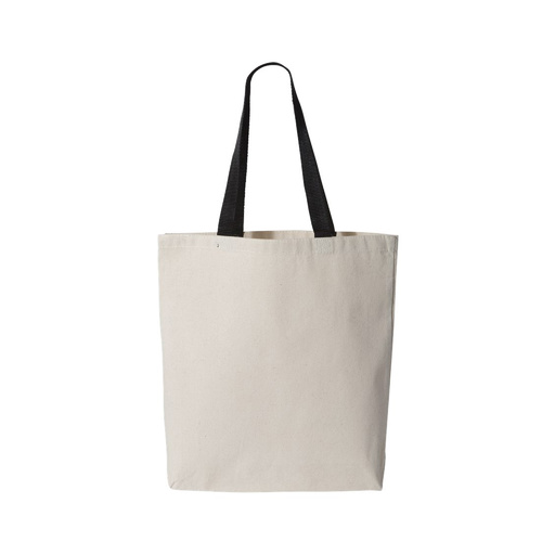 Q-Tees - Canvas Tote with Contrast-Color Handles - Q4400