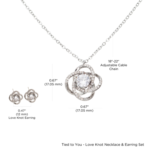 Tied to You - Love Knot Necklace and Earring Set
