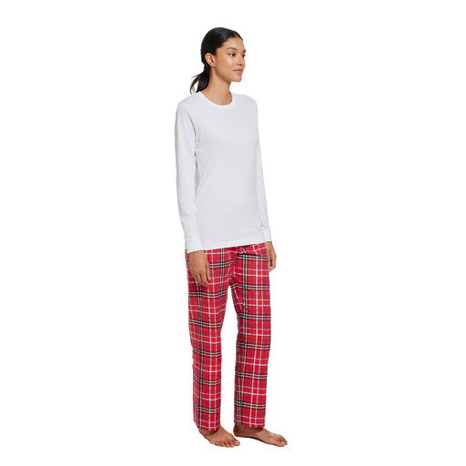 Supasoft Apparel - Women's Long Sleeve Top and Flannel Pants Set - LFPSETW