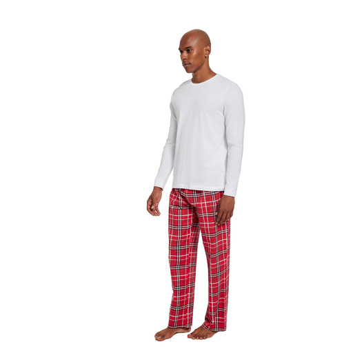 Supasoft Apparel - Men's Long Sleeve Top and Flannel Pants Set - LFPSETM