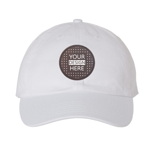 Valucap - Bio-Washed Classic Dad Hat with Round Leather Patch - VC300A-ROU