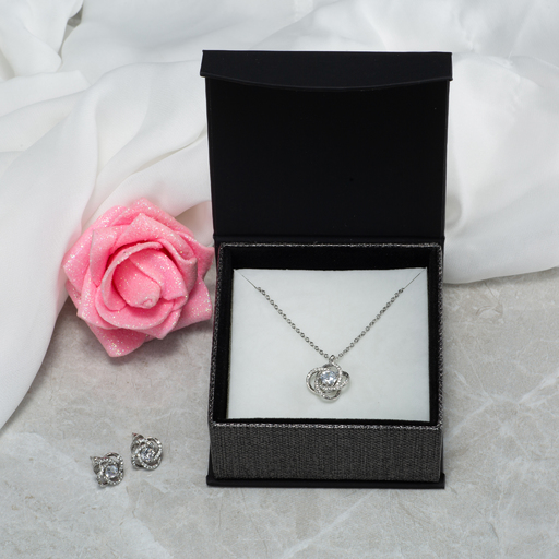 Tied to You - Love Knot Necklace and Earring Set