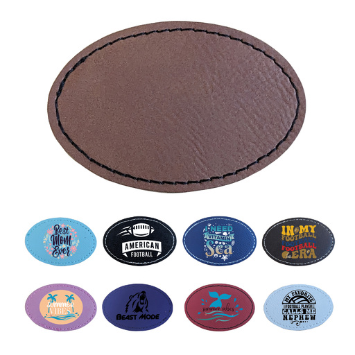 Generic Brand - Oval Faux Leather Patch (1, 5, 10, 25, 50, and 100pcs) - PTH-PATCH-OVAL